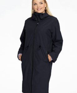 Yoek Regenjas met taillekoord | Blauw | Maat 48