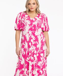 Yoek Jurk met cirkelmouw FREESIA | Roze | Maat 38/40