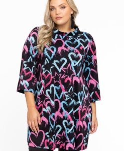 Yoek Tunic wide bottom | Zwart | Maat 42/44