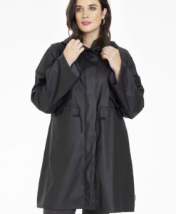 Yoek Regenjas met capuchon | Zwart | Maat 46