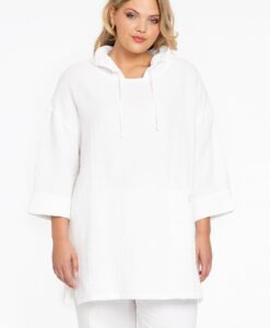 Yoek Shirt hoodie | Wit | Maat 46/48