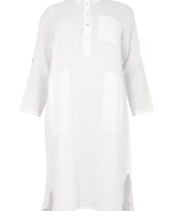 Yoek Jurk met zakken | Wit | Maat 50/52