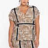 Yoek T-Shirt straight TILES | Beige | Maat 42/44