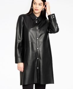 Yoek Blouse LEATHER | Zwart | Maat 46