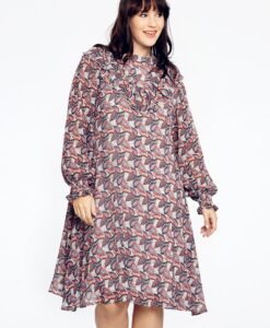 Yoek Jurk met ruches FIESTA | Beige | Maat 42/44