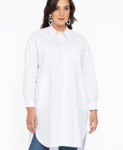 Yoek Blouse-jurk POPLIN STRETCH | Wit | Maat 38/40