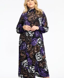 Yoek Jurk met gesmokte hals ROSY | Zwart | Maat 54/56