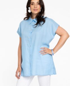 Yoek Mouwloze blouse | Licht Blauw | Maat 42/44