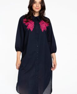 Yoek Jurk met borduursel SOFT | Blauw | Maat 38/40