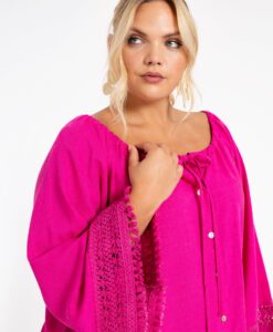 Yoek A-lijn blouse | Roze | Maat 42/44
