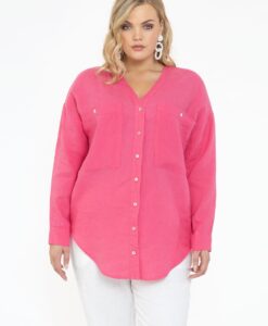 Yoek Blouse oversized | Roze | Maat 58/60