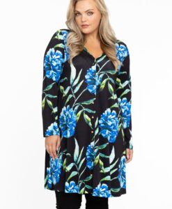 Yoek Cardigan wide bottom | Blauw | Maat 42/44