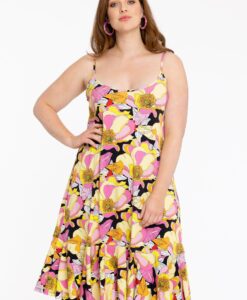 Yoek Jurk met spaghetti bandjes | Zwart | Maat 42/44