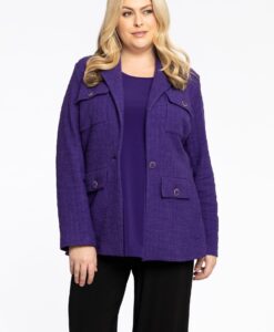 Yoek Blazer met zakken BOUCLE | Paars | Maat 38/40