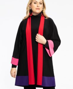 Yoek Kimono Colourblocking | Zwart | Maat 38/40