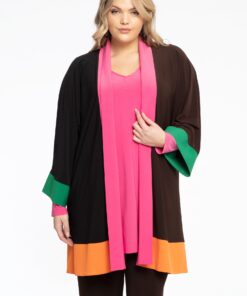 Yoek Kimono Colourblocking | Bruin | Maat 42/44