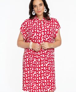 Yoek Mouwloze jurk PENELOPE | Rood | Maat 38/40