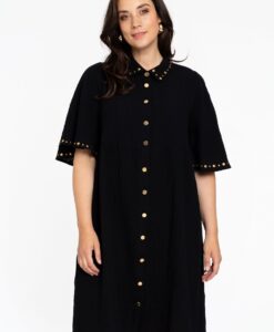 Yoek Jurk mets | Zwart | Maat 42/44