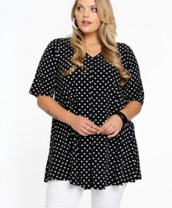 Yoek Tuniek swing DOTS | Zwart | Maat 38/40