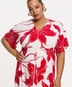 Yoek Maxi-jurk LILY | Rood | Maat 54/56