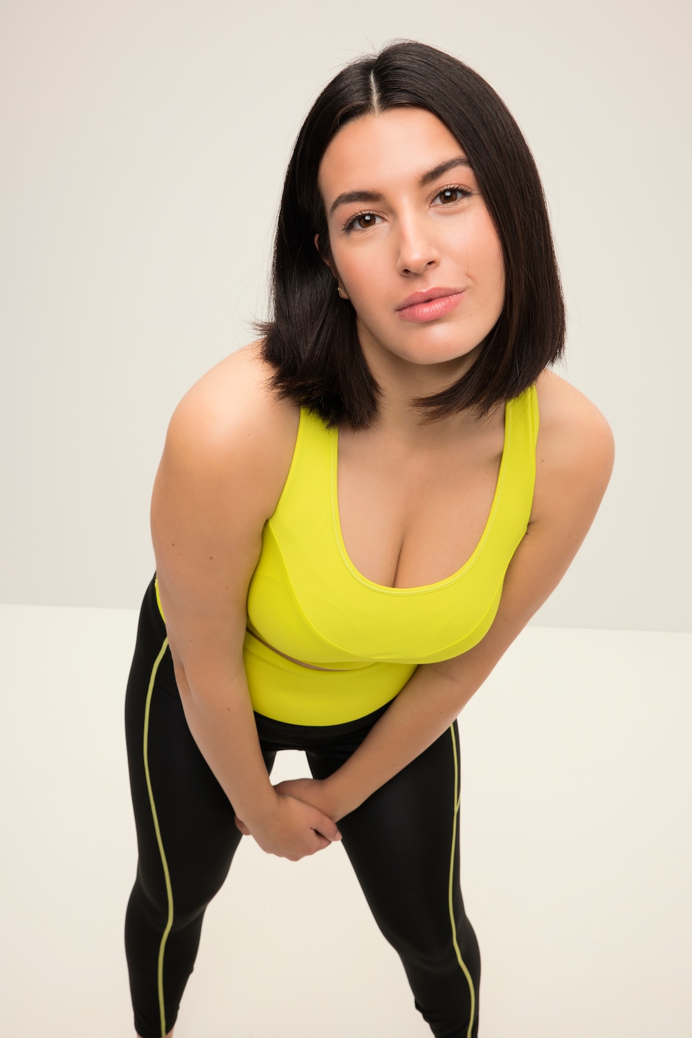 Grote Maten sportbeha, Dames, geel, Maat: 46/48, Synthetische vezels/Polyester/Elastaan, Studio Untold