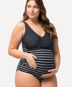 Grote Maten Bellieva badpak, Dames, zwart, Maat: 50, Synthetische vezels/Elastaan, Ulla Popken