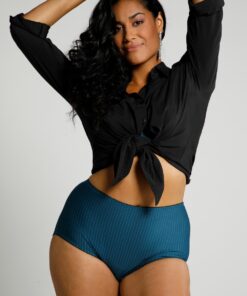 Grote Maten Midislips, Dames, turquoise, Maat: 58/60, Katoen/Synthetische vezels, Ulla Popken
