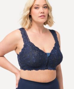 Grote Maten Bralette, Dames, blauw, Maat: 90D, Katoen/Synthetische vezels/Elastaan, Ulla Popken