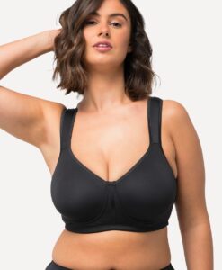 Grote Maten Wellness-BH, Dames, zwart, Maat: 95C, Synthetische vezels/Elastaan, Ulla Popken