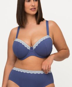 Grote Maten beugelbeha, Dames, blauw, Maat: 90C, Synthetische vezels/Katoen/Elastaan, Ulla Popken