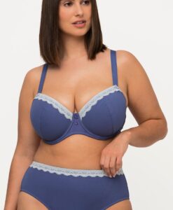 Grote Maten beugelbeha, Dames, blauw, Maat: 90C, Synthetische vezels/Katoen/Elastaan, Ulla Popken