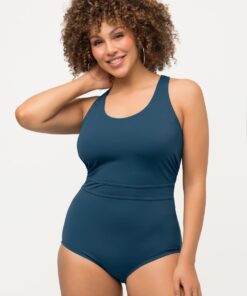 Grote Maten badpak, Dames, turquoise, Maat: 58, Synthetische vezels/Elastaan, Ulla Popken