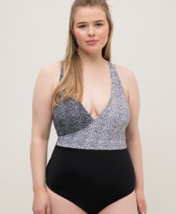 Grote Maten badpak, Dames, zwart, Maat: 50, Polyester/Synthetische vezels/Elastaan, Studio Untold