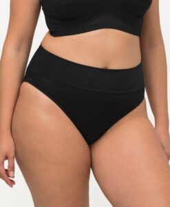 Grote Maten midi slip, Dames, zwart, Maat: 58/60, Katoen/Synthetische vezels/Elastaan, Ulla Popken