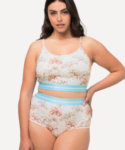 Grote Maten Bustiers, Dames, turquoise, Maat: 54/56, Katoen, Ulla Popken