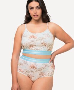 Grote Maten Bustiers, Dames, turquoise, Maat: 46/48, Katoen, Ulla Popken