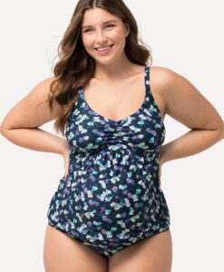 Grote Maten tankini, Dames, zwart, Maat: 44, Synthetische vezels/Elastaan, Ulla Popken