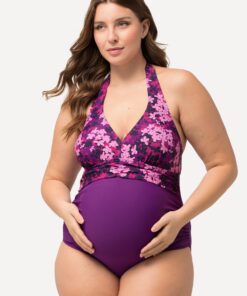 Grote Maten badpak, Dames, paars, Maat: 44, Synthetische vezels/Elastaan, Ulla Popken