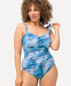 Grote Maten Badpak, Dames, turquoise, Maat: 52, Polyester/Synthetische vezels/Elastaan, Ulla Popken