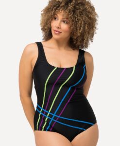 Grote Maten Badpak, Dames, zwart, Maat: 56, Polyester/Synthetische vezels/Elastaan, Ulla Popken