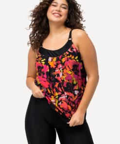 Grote Maten Tankini, Dames, zwart, Maat: 46/48, Synthetische vezels/Elastaan, Ulla Popken