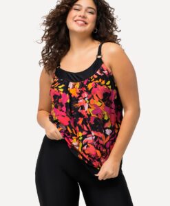 Grote Maten Tankini, Dames, zwart, Maat: 46/48, Synthetische vezels/Elastaan, Ulla Popken