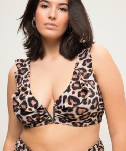 Grote Maten Bikinitop, Dames, bruin, Maat: 54, Polyester/Synthetische vezels/Elastaan, Studio Untold