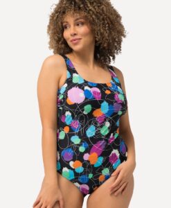 Grote Maten Badpak, Dames, zwart, Maat: 54/56, Polyester/Synthetische vezels/Elastaan, Ulla Popken