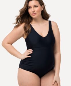 Grote Maten Bellieva-badpak, Dames, blauw, Maat: 42, Synthetische vezels/Elastaan, Ulla Popken