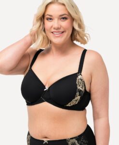 Grote Maten Beugelbeha, Dames, zwart, Maat: 105E, Synthetische vezels/Polyester/Elastaan, Ulla Popken