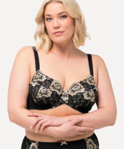 Grote Maten Beugel BH, Dames, zwart, Maat: 105F, Synthetische vezels/Polyester, Ulla Popken