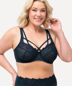Grote Maten Beugelbeha, Dames, blauw, Maat: 120E, Synthetische vezels/Elastaan/Polyester, Ulla Popken