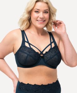 Grote Maten Beugelbeha, Dames, blauw, Maat: 100D, Synthetische vezels/Elastaan/Polyester, Ulla Popken