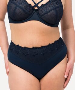 Grote Maten String panty, Dames, blauw, Maat: 42/44, Katoen/Synthetische vezels/Polyester, Ulla Popken